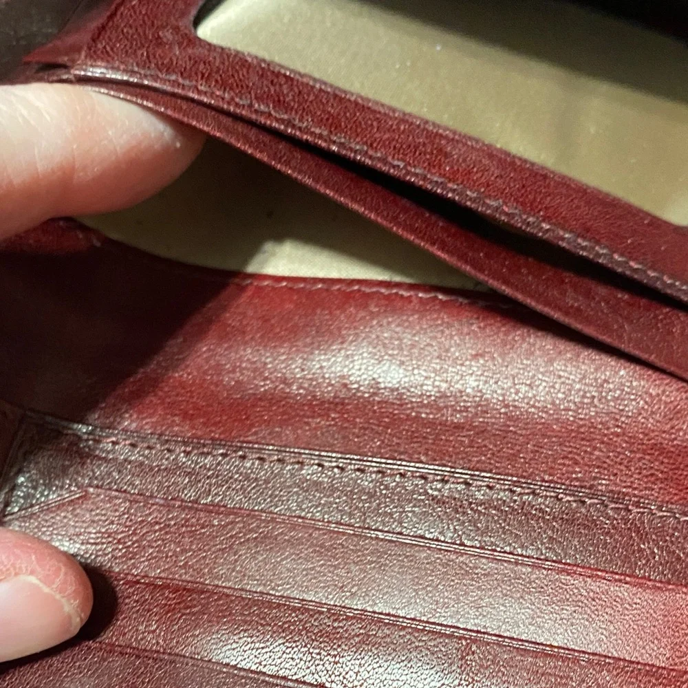 Vintage Small Burgundy Leather Wallet